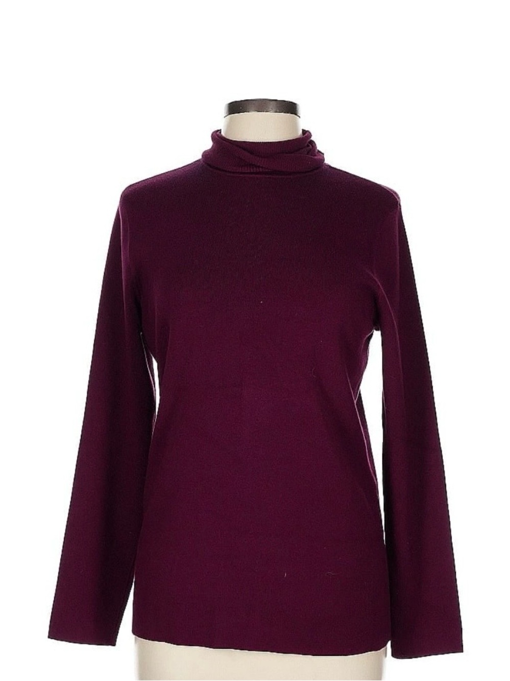 Chicos Women's Burgundy Turtleneck Long-Sleeve Top. Size L